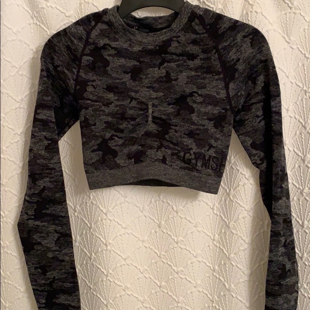 Gymshark long sleeve camo crop top